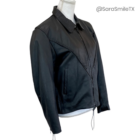 UNIK PREMIUM Genuine Leather Lace-Up Side Insulated Liner Motorcycle Jacket - Picture 8 of 16